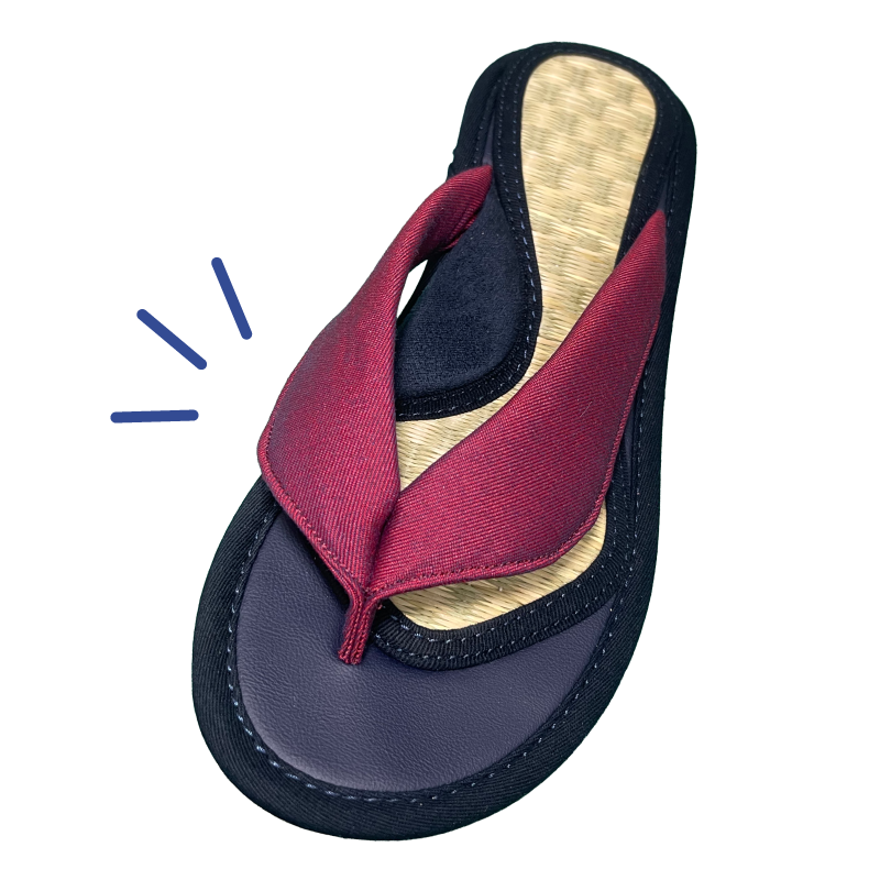 1. 鼻緒の幅をワイドに。痛みをおさえて安定感UP