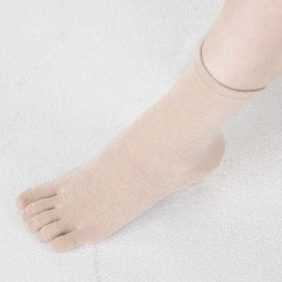 薄熱5本指ソックス（ベージュ）